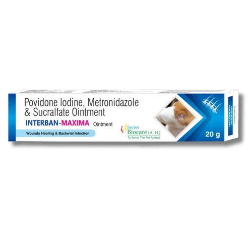 INTERBAN-MAXIMA Povidone lodine, Metronidazole & Sucralfate Ointment