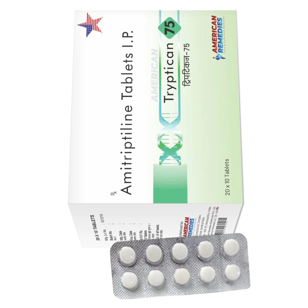 75 mg Tryptican 75 Amitriptiline I.P. Tablets - Available in India