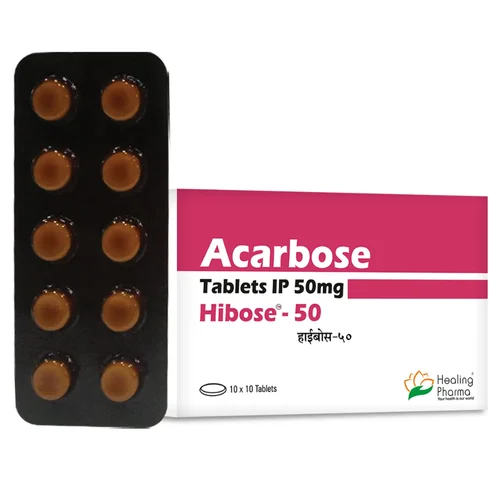 50 mg Hibose - 50 Acarbose IP Tablets - Available in India