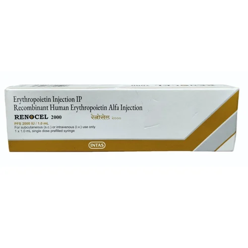 2000 IU RENOCEL 2000 Erythropoietin IP Injection Recombinant Human Erythropoietin Alfa Injection - Available in India