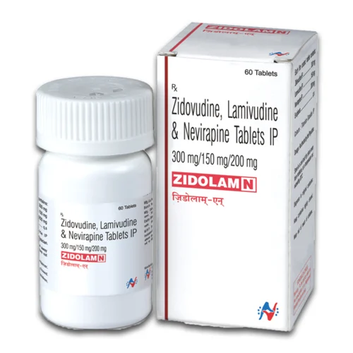 300 mg/150 mg/200 mg ZIDOLAMN Zidovudine, Lamivudine & Nevirapine IP Tablets - Available in India