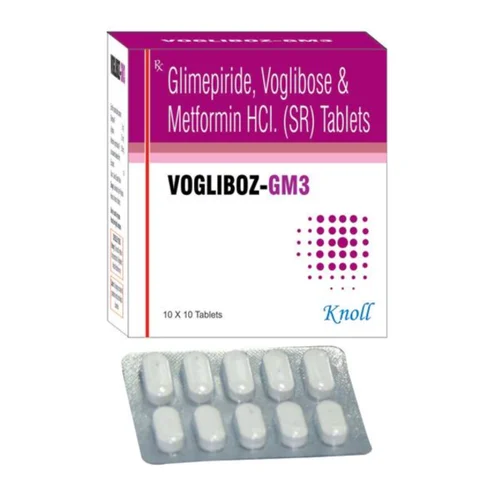VOGLIBOZ-GM3 Glimepiride, Voglibose & Metformin HCL (SR) Tablets - Available in India
