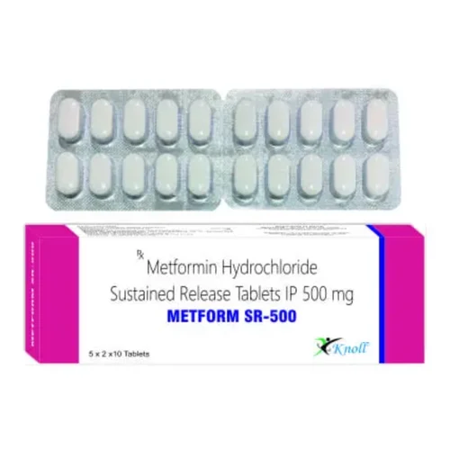 500 mg METFORM SR-500 Metformin Hydrochloride Sustained Release IP Tablets - Available in India