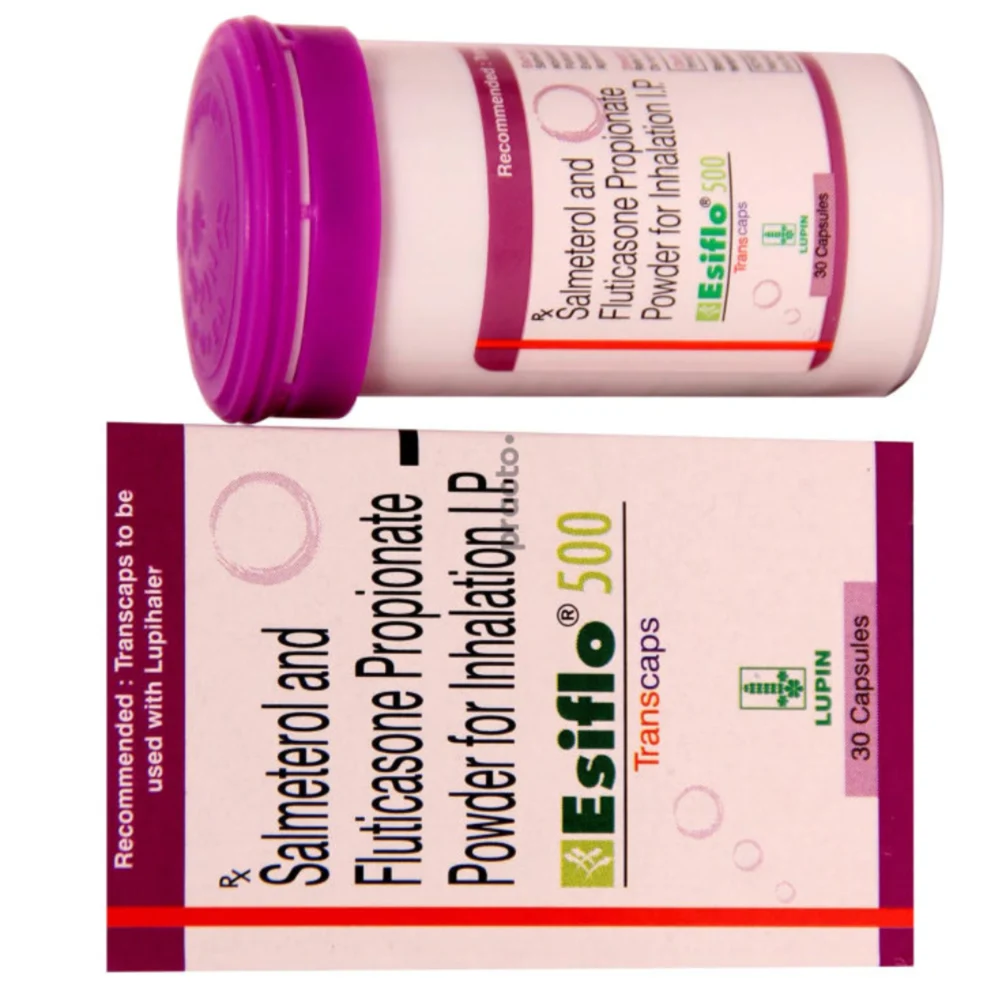 Esiflo 500 Salmeterol and Fluticasone Propionate Powder for IP Inhalation - Available in India