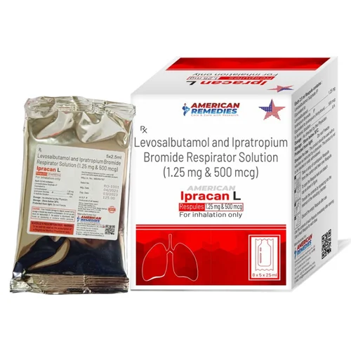1.25 mg & 500 mcg Ipracan L Levosalbutamol and lpratropium Bromide Respirator Solution - Available in India