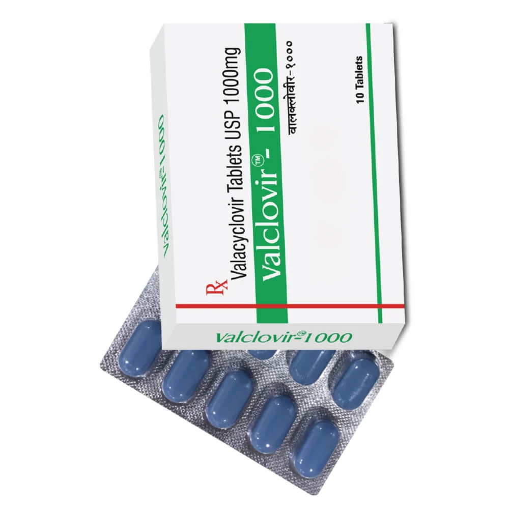 1000 mg Valclovir - 1000 Valacyclovir USP Tablets - Available in India