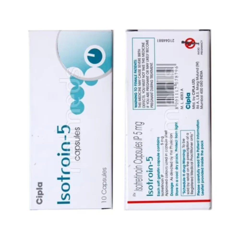 5 mg Isotroin-5 Isotretinoin IP Capsules