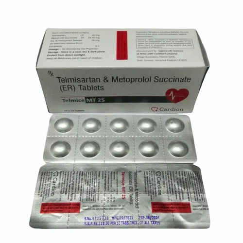 25 mg Telmice MT 25 Telmisartan & Metoprolol Succinate (ER) Tablets
