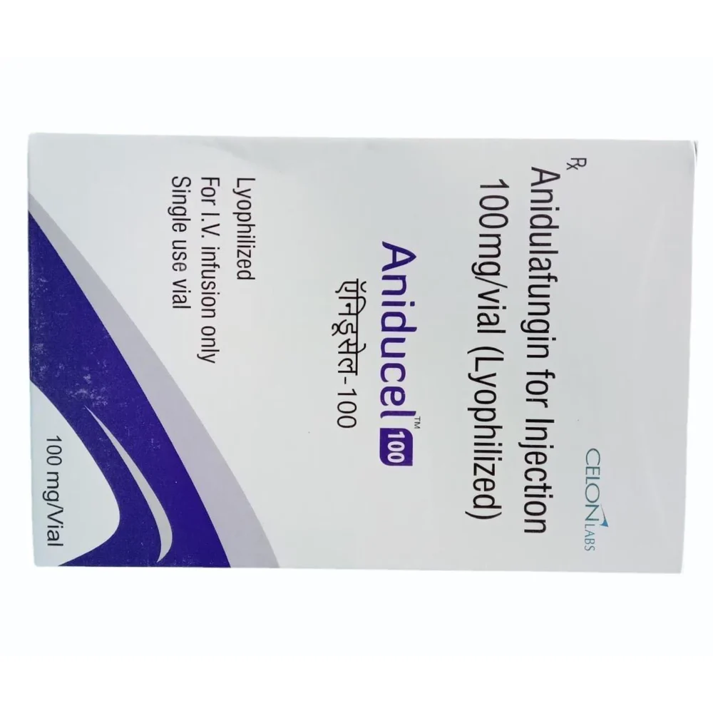 100 mg Aniducel 100 Anidulafungin for Injection (Lyophilized) - Available in India
