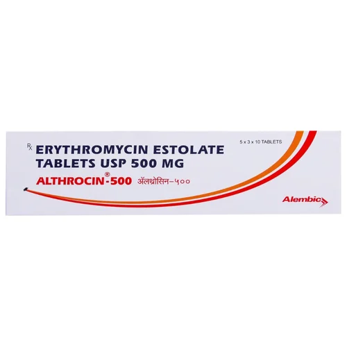 500 mg ALTHROCIN-500 ERYTHROMYCIN ESTOLATE USP TABLETS - Available in India