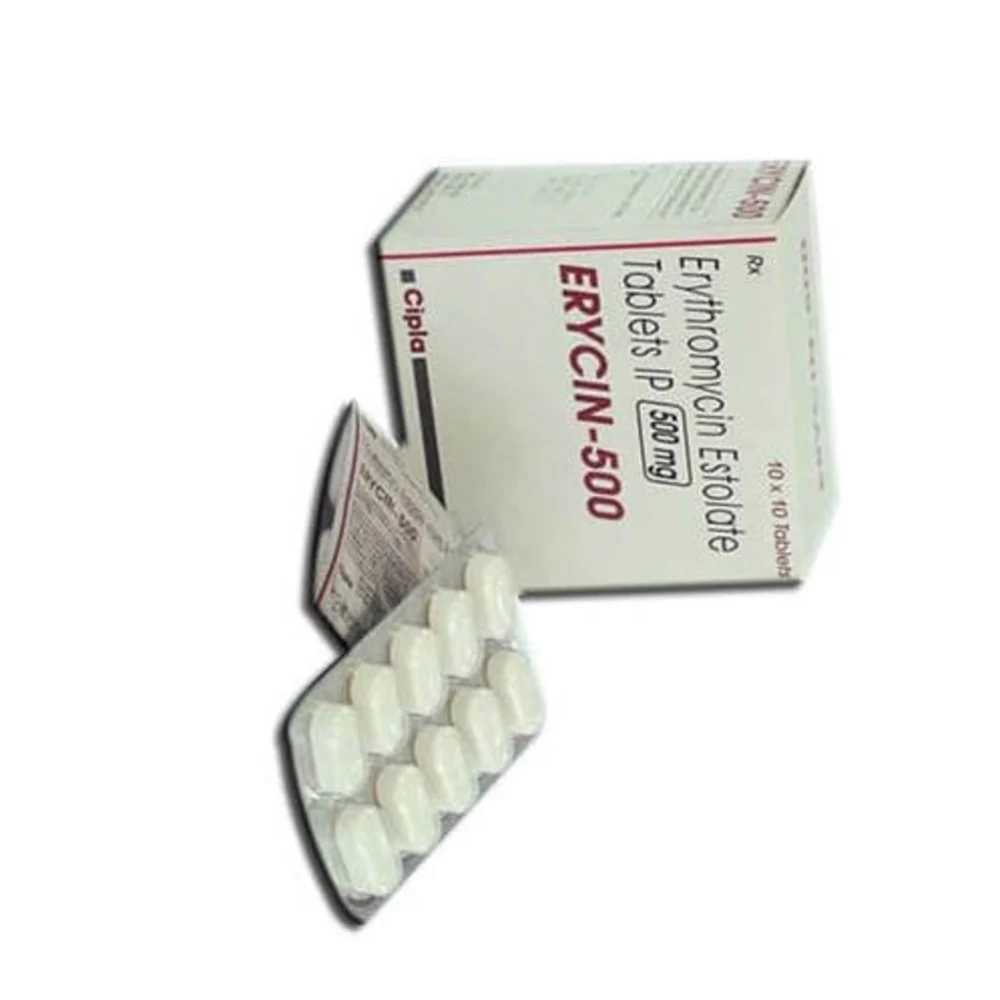 500 mg ERYCIN-500 Erythromycin Estolate IP Tablets - Available in India