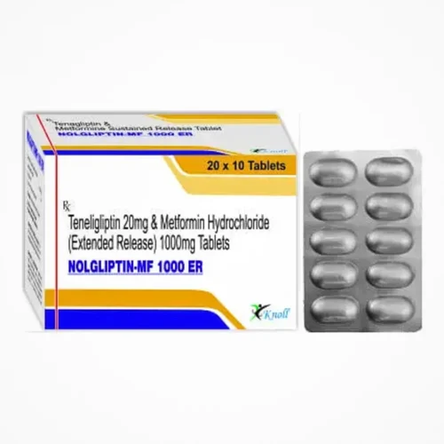 NOLGLIPTIN-MF 1000 ER Teneligliptin 20mg & Metformin Hydrochloride (Extended release) 1000mg Tablets - Available in India