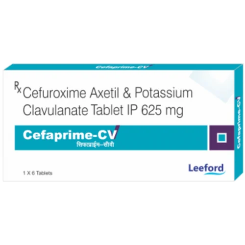 625 mg Cefaprime-CV Cefuroxime Axetil & Potassium Clavulanate IP Tablets - Available in India