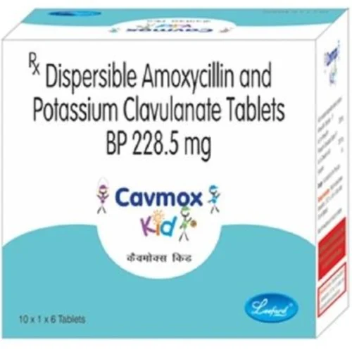 228.5 mg Cavmox Dispersible Amoxycillin and Potassium Clavulanate BP Tablets - Available in India