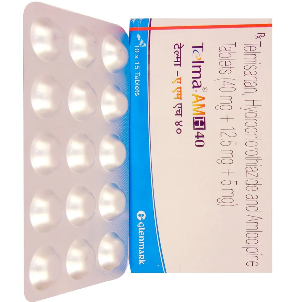 40 mg + 12.5 mg + 5 mg Telma-AMH 40 Telmisartan Hydrochlorothiazide and Amlodipine Tablets