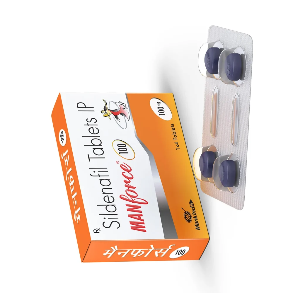 100 mg MANforce 100 Sildenafil IP Tablets - Available in India