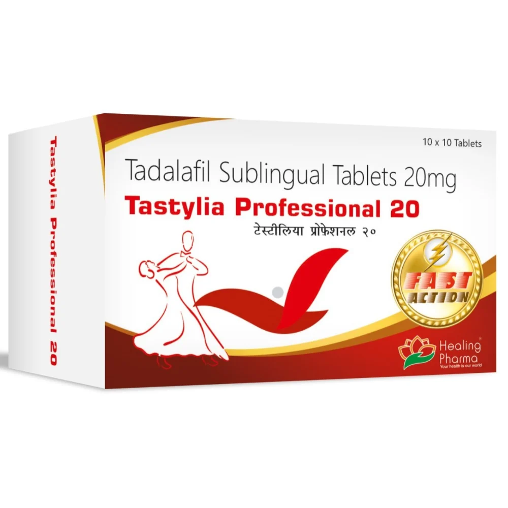 20 mg Tastylia Professional 20 Tadalafil Sublingual Tablets - Available in India