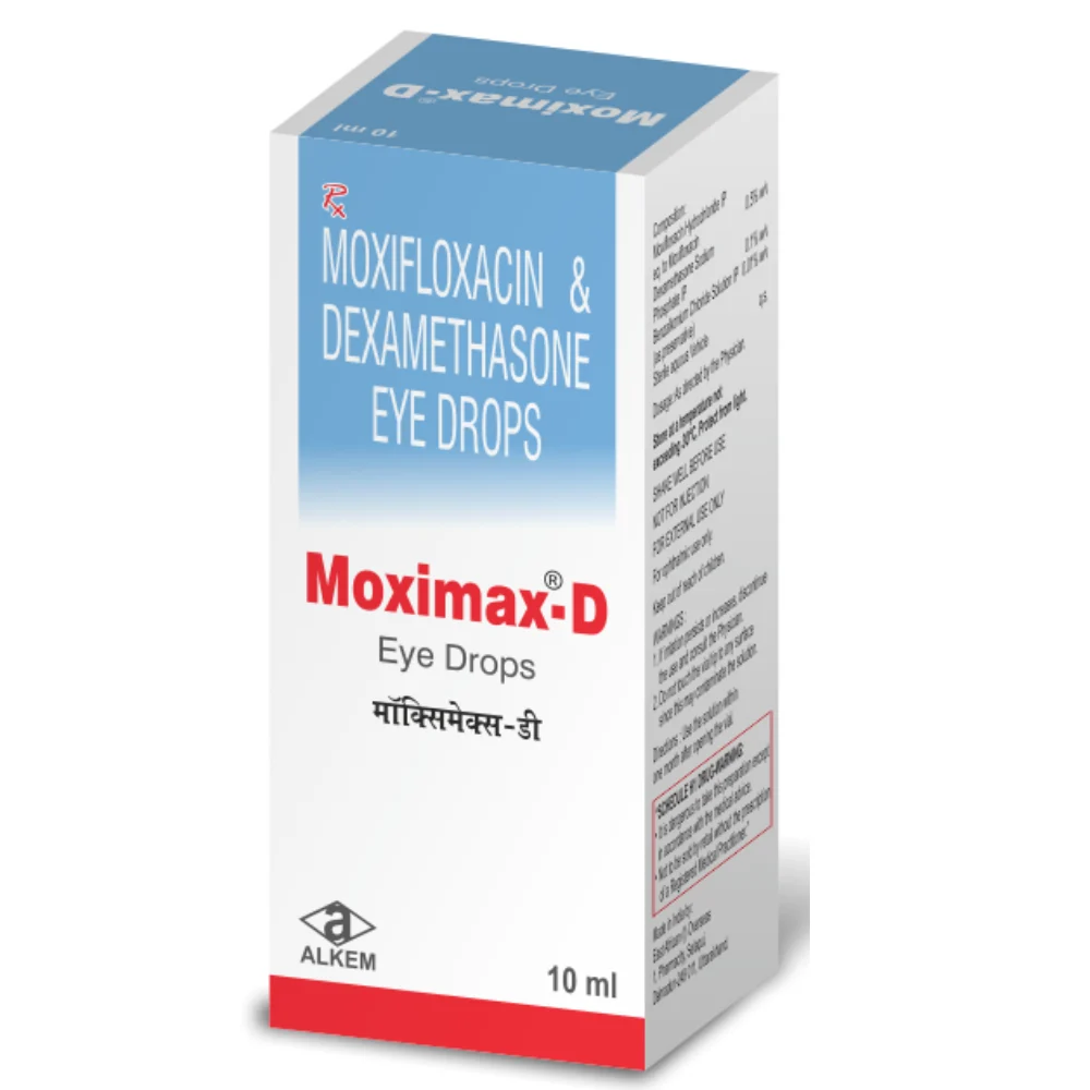 Moximax-D MOXIFLOXACIN & DEXAMETHASONE EYE DROPS