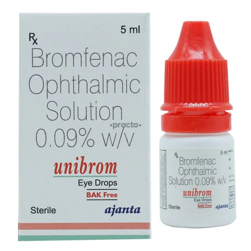 0.09% w/v unibrom Bromfenac Ophthalmic Solution