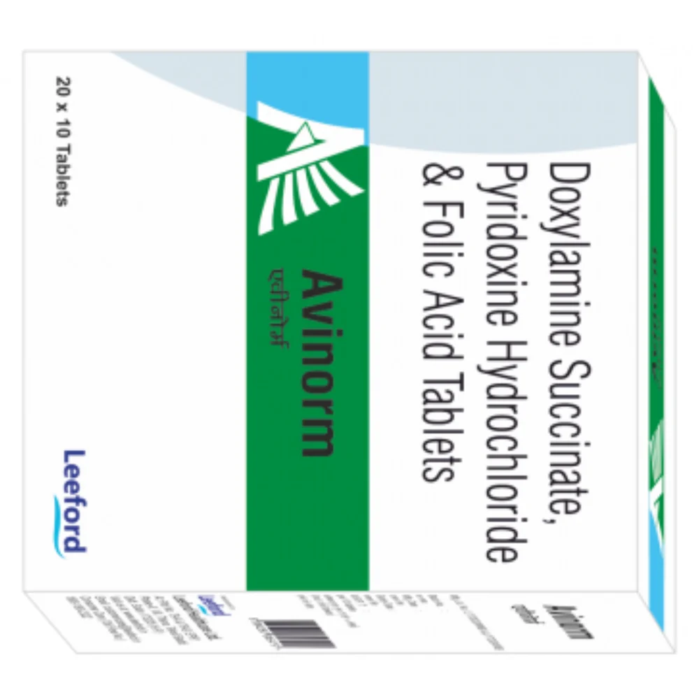 Avinorm Doxylamine Succinate, Pyridoxine Hydrochloride & Folic Acid Tablets