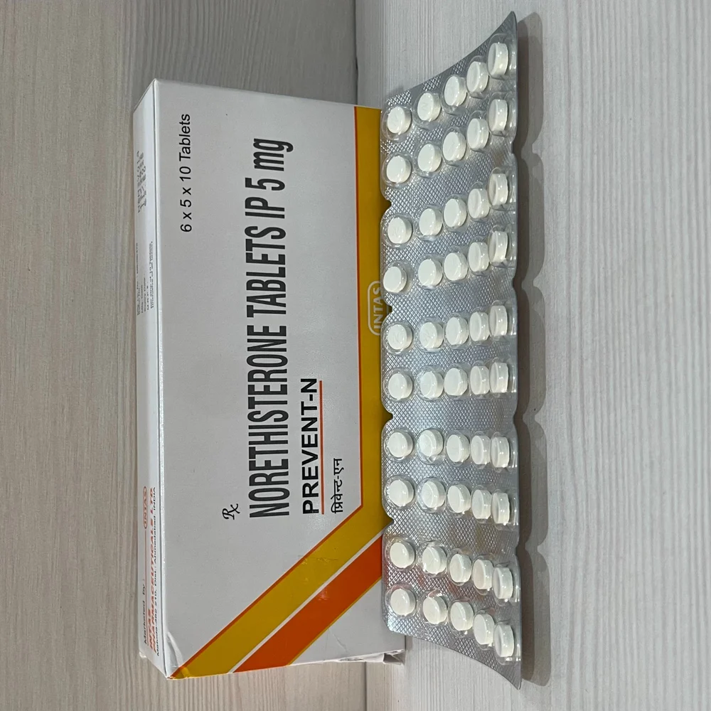 5 mg PREVENT-N NORETHISTERONE IP TABLETS