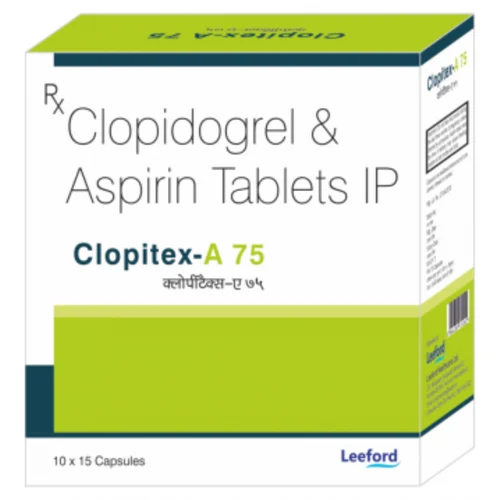 75 mg Clopitex-A 75 Clopidogrel & Aspirin IP Tablets
