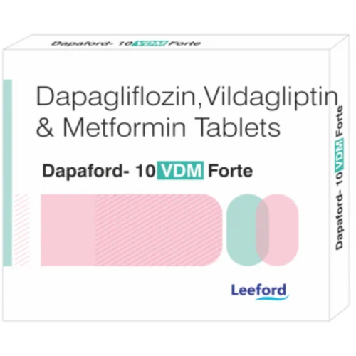 Dapaford- 10 VDM Forte Dapaglifloxin, Vildagliptin & Metformin Tablets