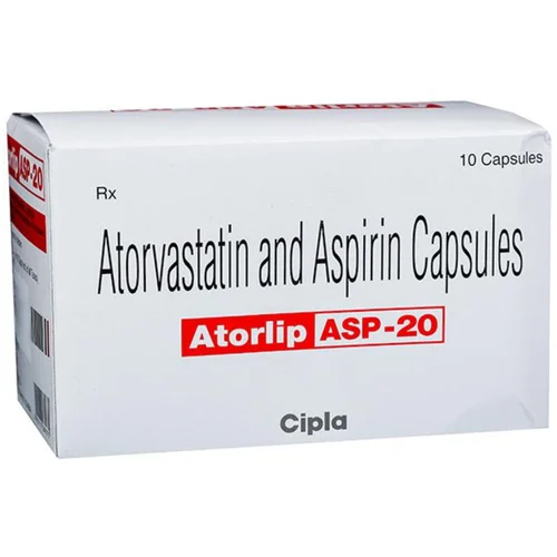 20 mg Atorlip ASP-20 Atorvastatin and Aspirin Capsules - Available in India