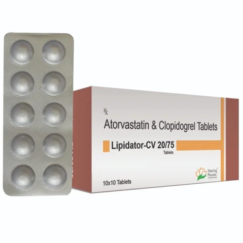 Lipidator-CV 20/75 Atrorvastatin & Clopidogrel Tablets - Available in India