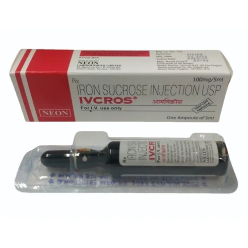 100 mg IVCROS IRON SUCROSE USP INJECTION - Available in India