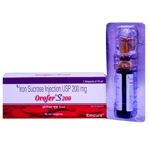 200 mg Orofer S200 Iron Sucrose USP Injection - Available in India