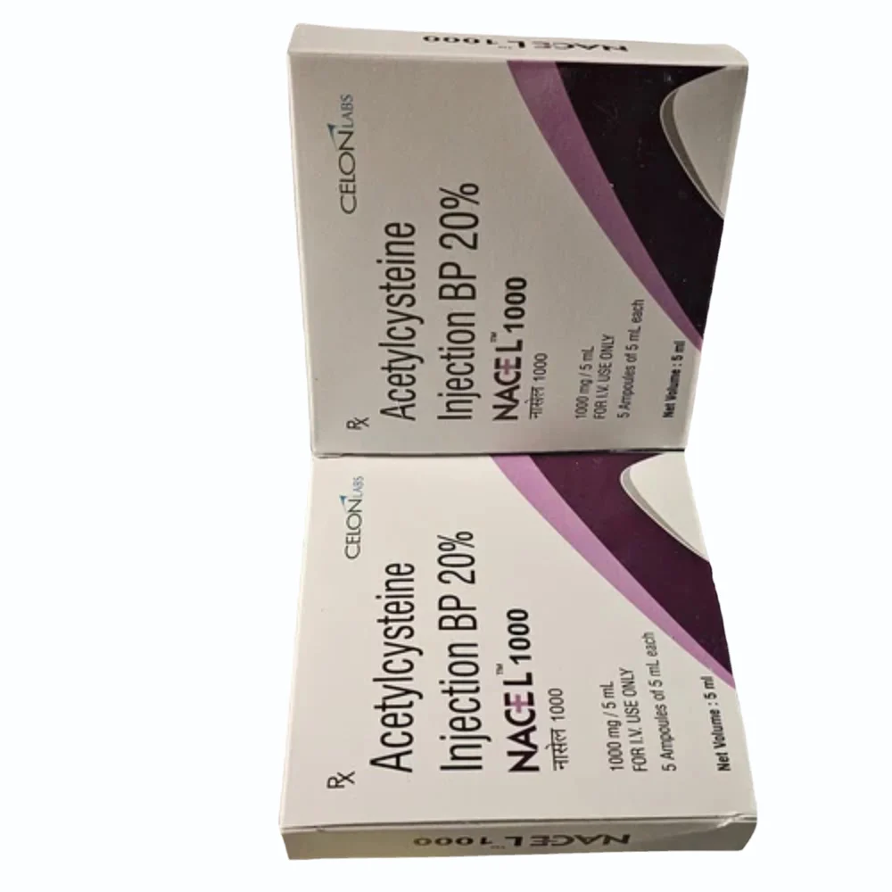 20% NACEL 1000 Acetylcysteine BP Injection - Available in India