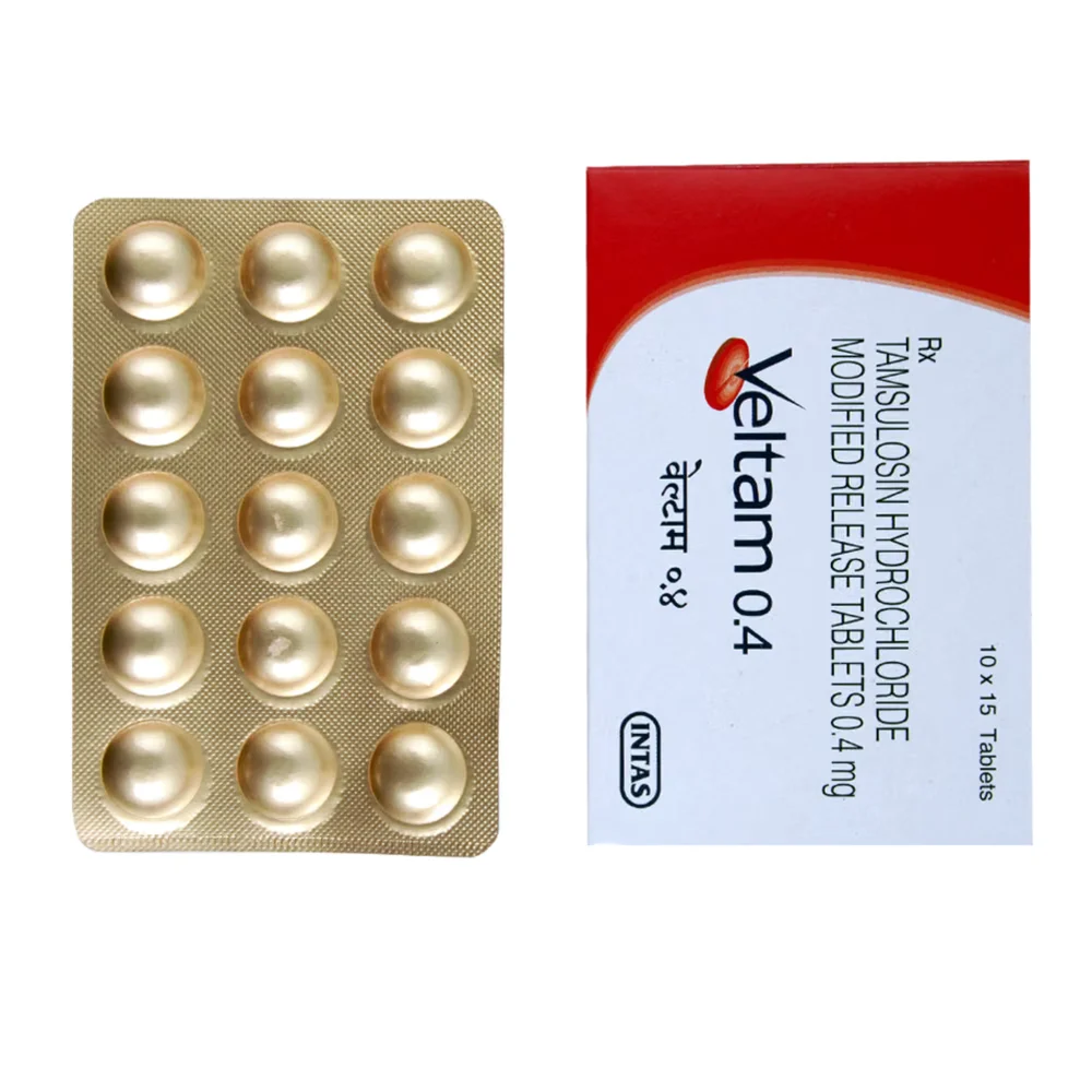 0.4 mg Veltam 0.4 TAMSULOSIN HYDROCHLORIDE MODIFIED RELEASE TABLETS - Available in India