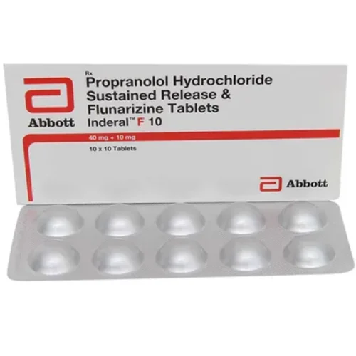10 mg Inderal F 10 Propranolol Hydrochloride Sustained Release & Flunarizine Tablets - India