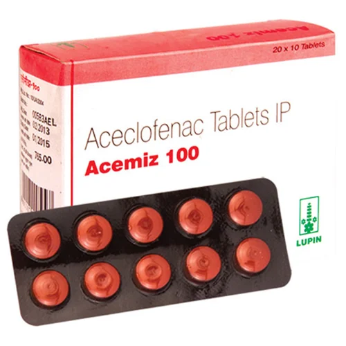 100 mg Acemiz 100 Aceclofenac IP Tablets - Available in India
