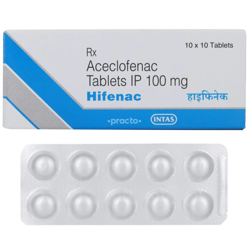 100 mg Hifenac Aceclofenac IP Tablets - Available in India
