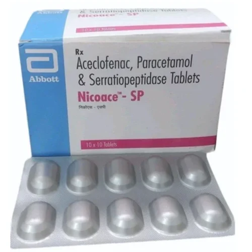 Nicoace - SP Aceclofenac, Paracetamol & Serratiopeptidase Tablets - Available in India