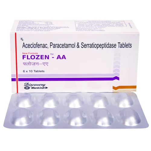FLOZEN - AA Aceclofenac, Paracetamol & Serratiopeptidase Tablets - Available in India