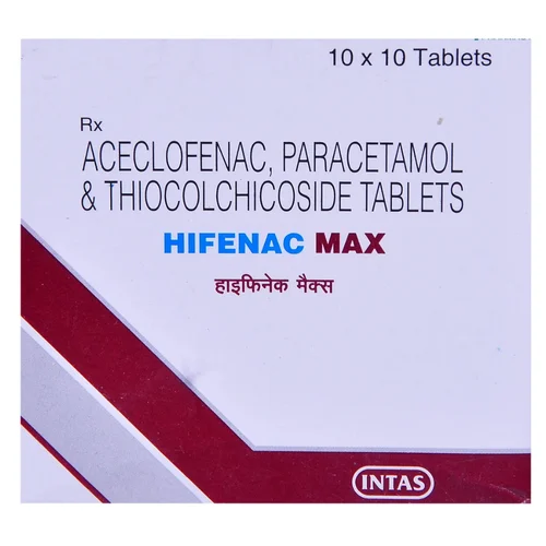 HIFENAC MAX ACECLOFENAC, PARACETAMOL & THIOCOLCHICOSIDE TABLETS - Available in India