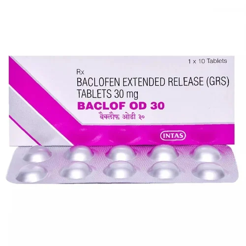 30 mg BACLOF OD 30 BACLOFEN EXTENDED RELEASE (GRS) TABLETS - Available in India