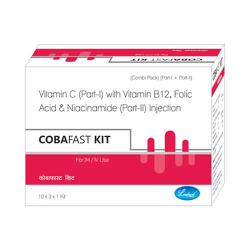 COBAFAST KIT Vitamin C (Part-I) with Vitamin B12, Folic Acid & Niacinamide (Part-II) Injection - Available in India