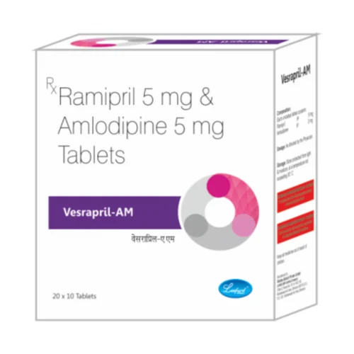 Vesrapril-AM Ramipril 5 mg & Amlodipine 5 mg Tablets - Available in India