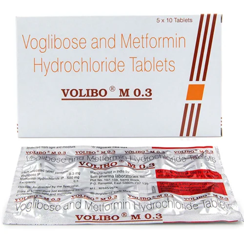 0.3 mg VOLIBO M 0.3 Voglibose and Metformin Hydrochloride Tablets - Available in India