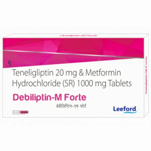 Debiliptin-M Forte Teneligliptin 20 mg & Metformin Hydrochloride (SR) 1000 mg Tablets - Available in India